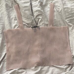 Blush Pink Rhinestone Crop Tank